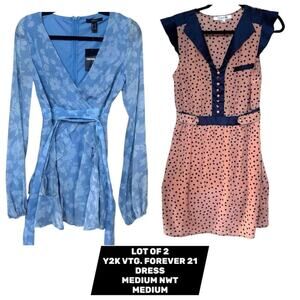 LOT OF 2 FOREVER 21 VINTAGE Y2K DRESS MEDIUM NWT, EUC